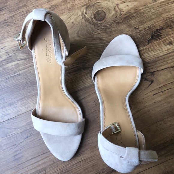 J Crew Nude Suede Pumps Size 9 - Picture 3 of 3